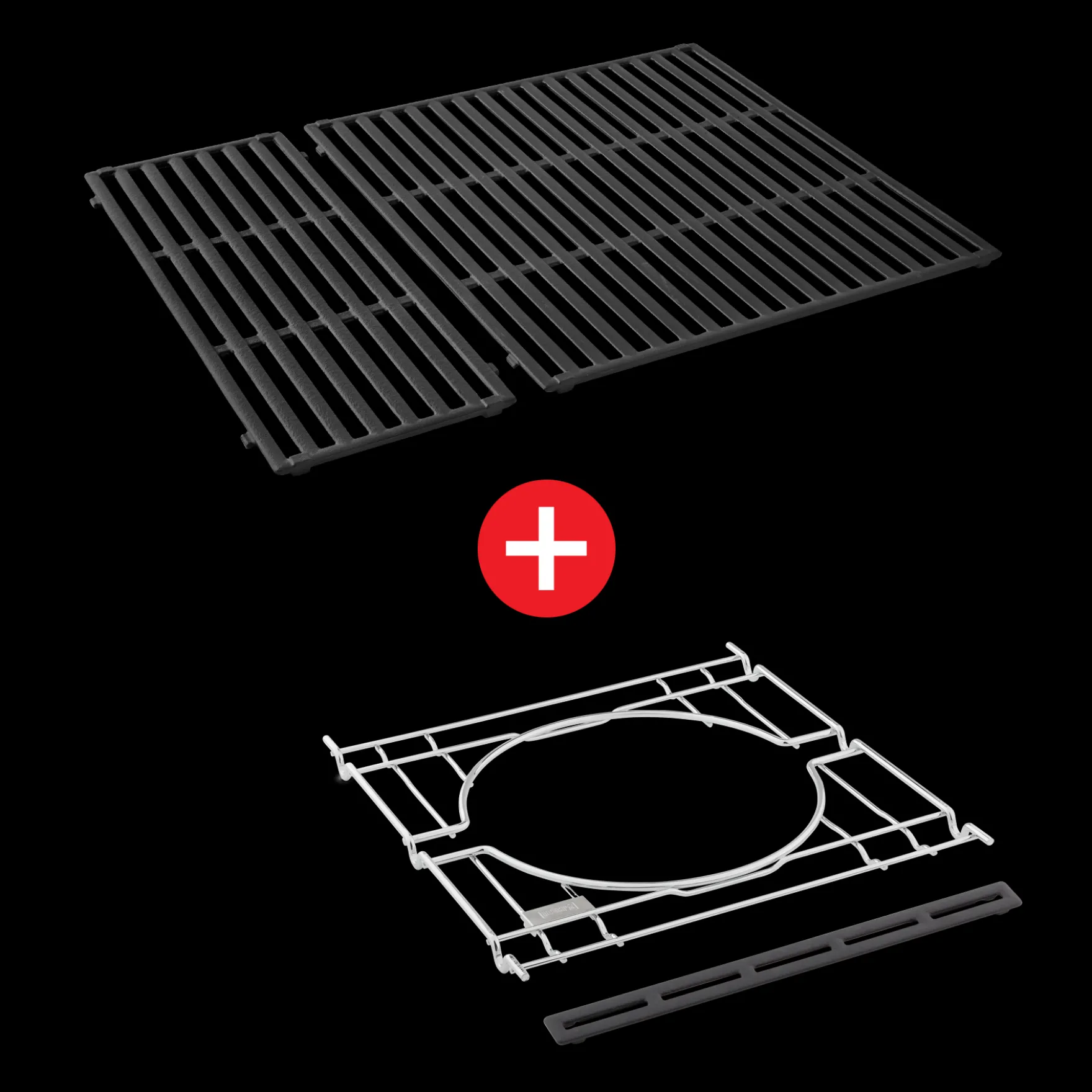 WEBER CRAFTED Porcelain-Enameled Cast-Iron Cooking Grates & Frame Kit – SPIRIT 300 series, SEARWOOD 600, & SMOKEFIRE EX4